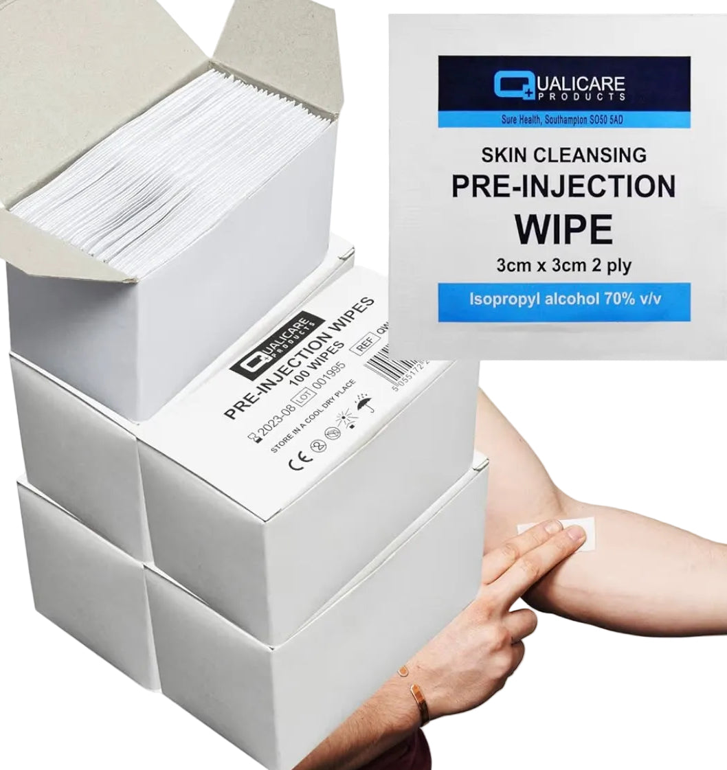 Pre-Injection Alcohol IPA 70% Swabs x 100 - ELIXIR PEPTIDE